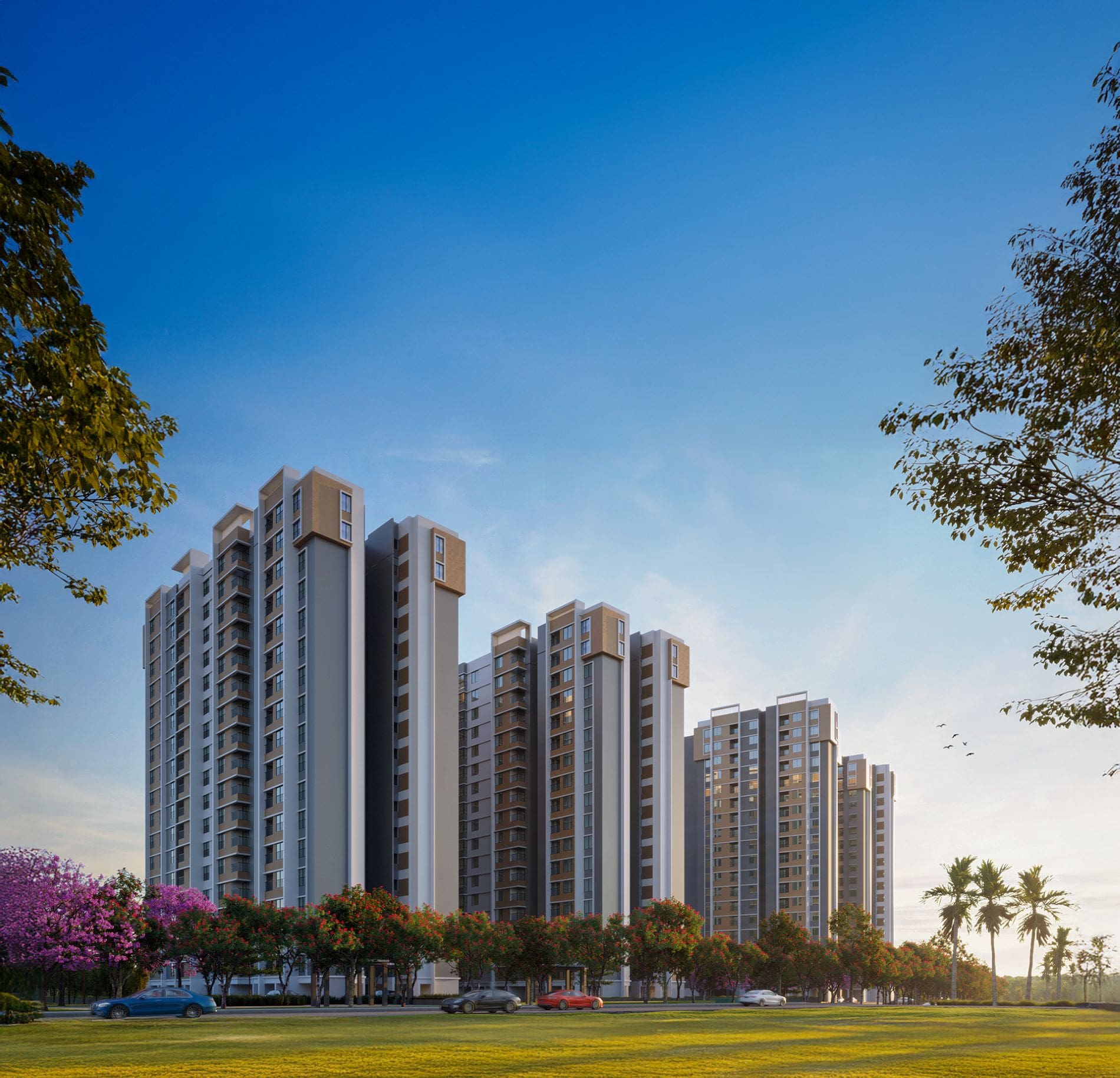 Luxury eco-friendly apartments at Embassy Verde, Bangalore surrounded by lush greenery